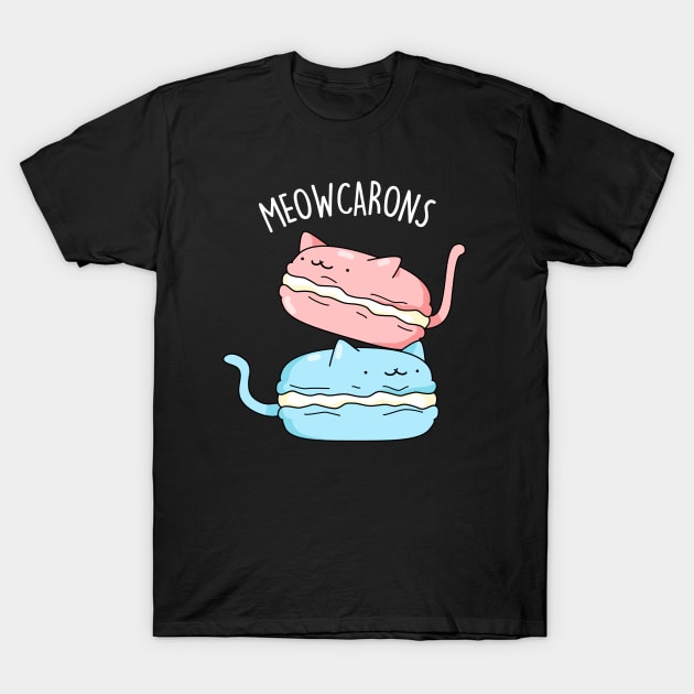 Meowcaron Cute Cat Macaron Pun T-Shirt by punnybone